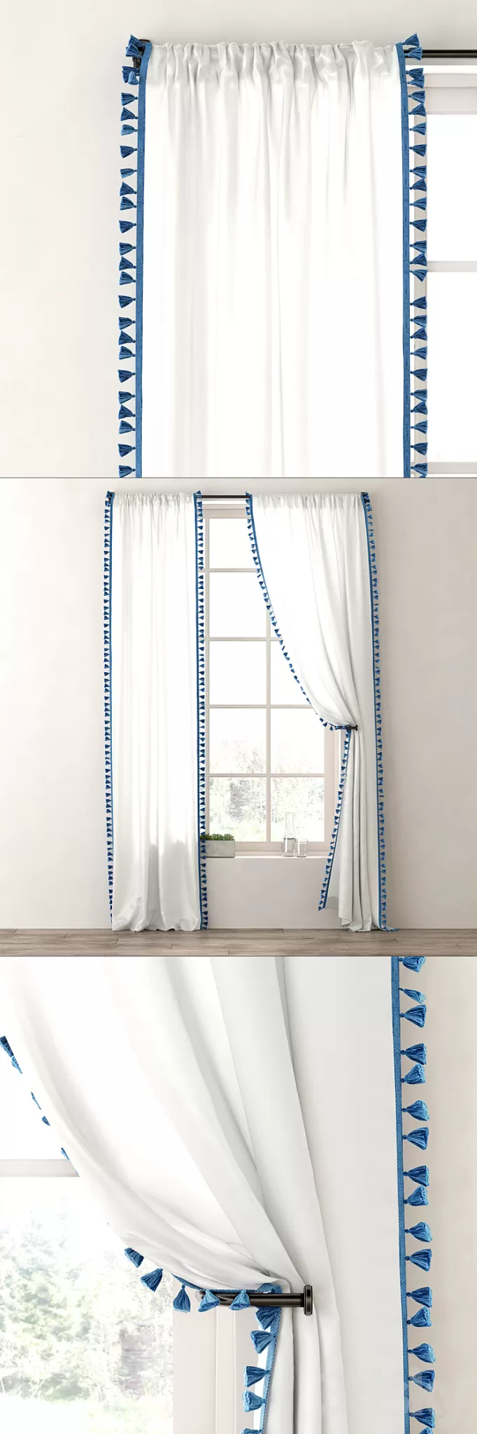 RH \/ TASSEL-TRIMMED VOILE DRAPERY PANEL