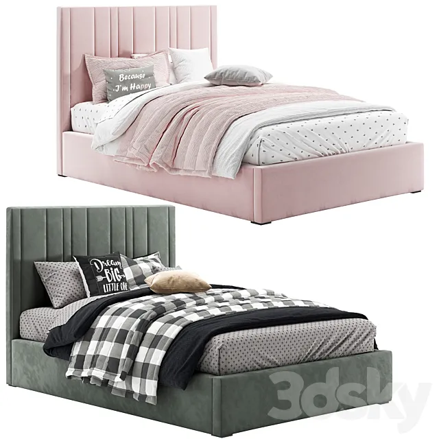 RH Teagan Upholstered Platform Bed 3DModel