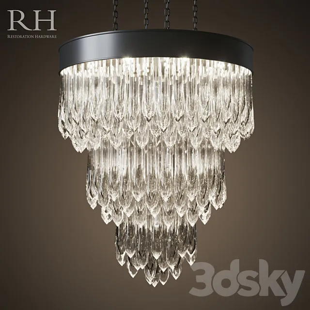 RH TEARDROP GLASS CHANDELIER 43 " 3DModel