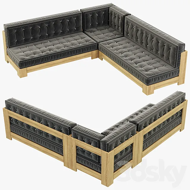 RH Teen Callum Corner Sectional Set 3D Model