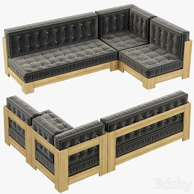 RH Teen Callum L Sectional Set 3D Model