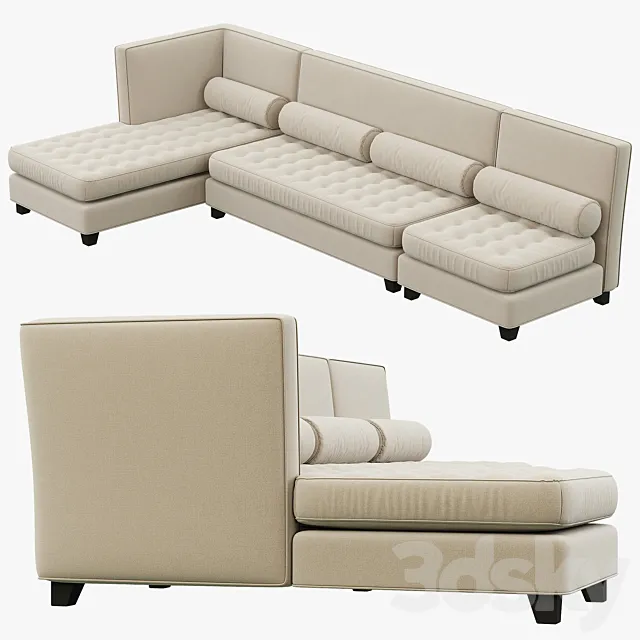 RH Teen Rylin Tufted Lounge Set 3D Model