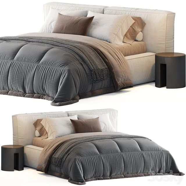 RH Teen Sona Upholstered Platform Bed 3D Model