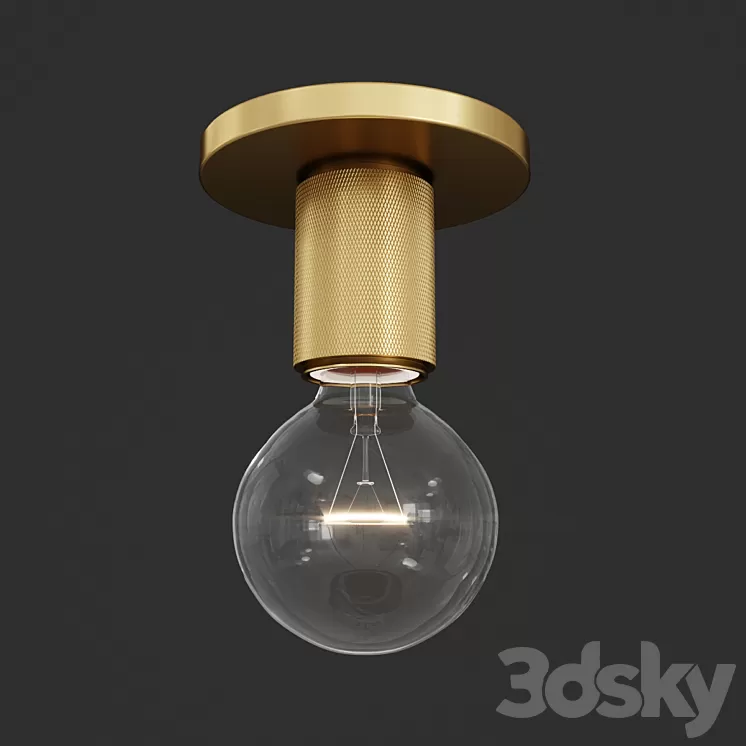 RH Utilitaire Socket Flushmount Brass 3D Model