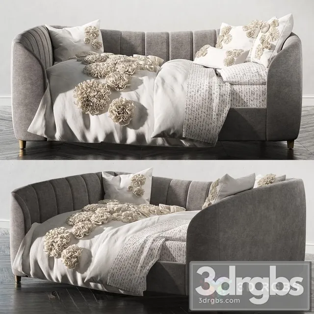 RH Valentina Velvet Bed 3D Model Free