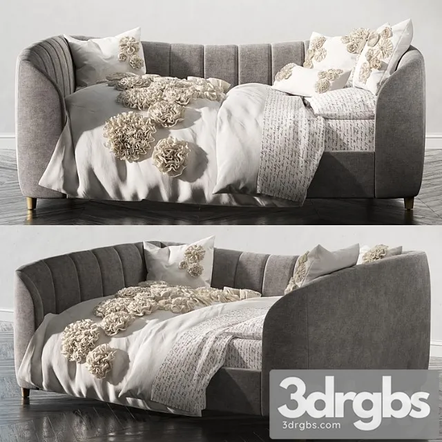 Rh Valentina velvet full daybed 2 3D Model Free