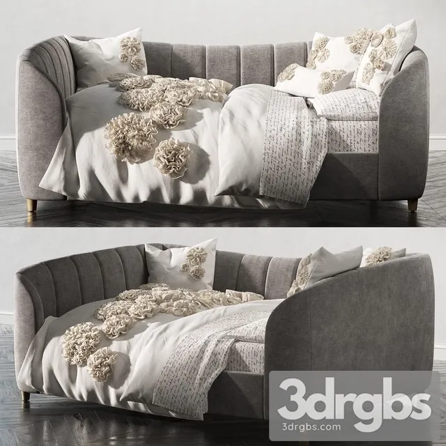 RH Valentina Velvet Full Daybed 3D Model Free