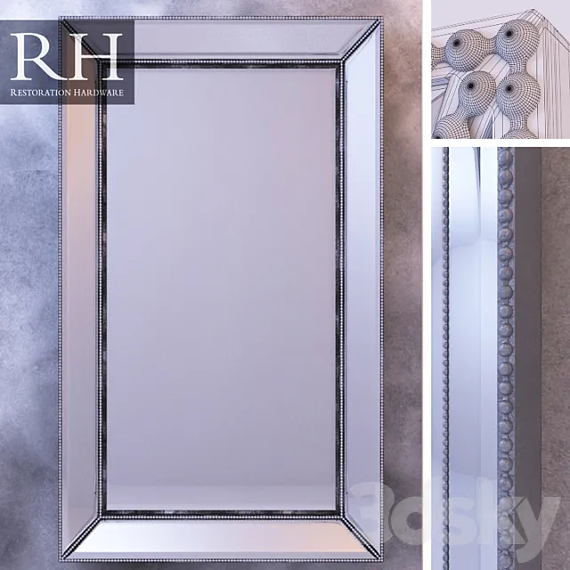 RH VENETIAN BEADED MIRROR - SILVER 3DModel