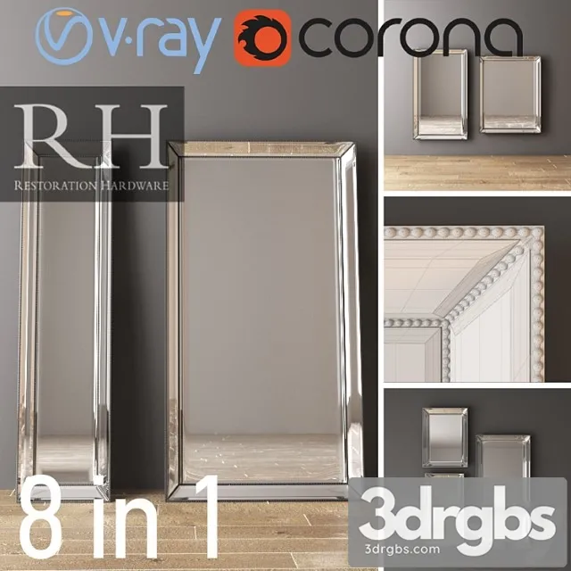RH Venetian Mirrors Set Silver 3D Model Free
