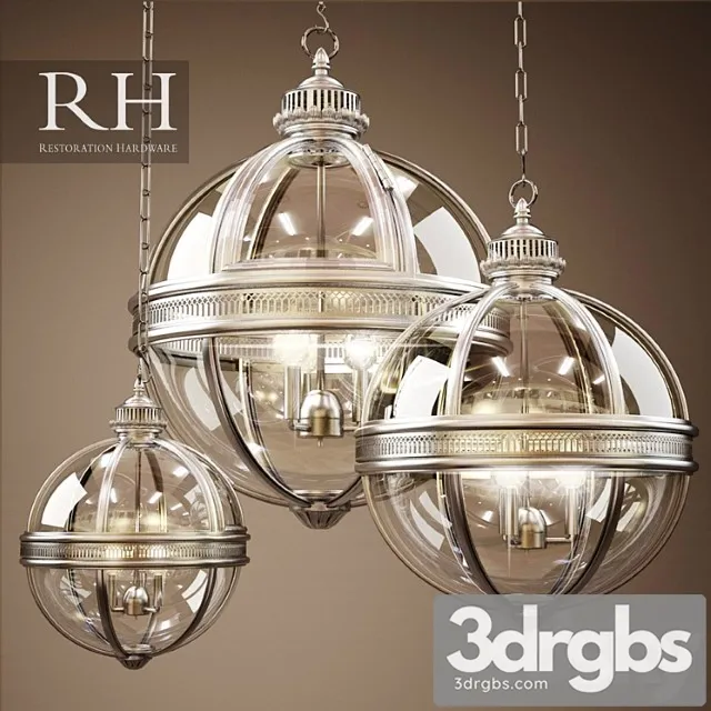RH Victorian Hotel Pendant 3 Size 3D Model Free