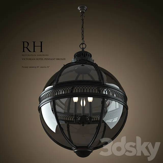 RH VICTORIAN HOTEL PENDANT BRONZE 3D Model