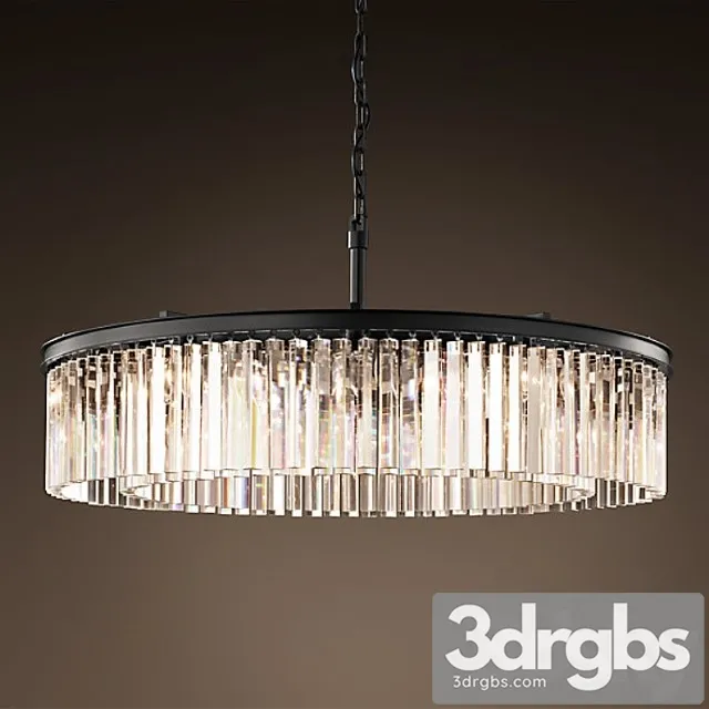 Rh-ys clear glass prism round chandelier 43 3D Model Free
