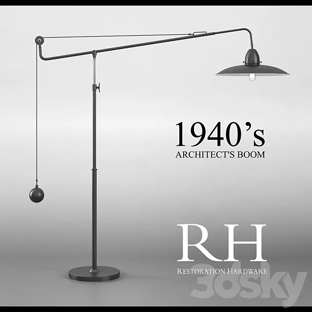 RH_1940S ARCHITECT'S BOOM FLOOR LAMP 3DModel