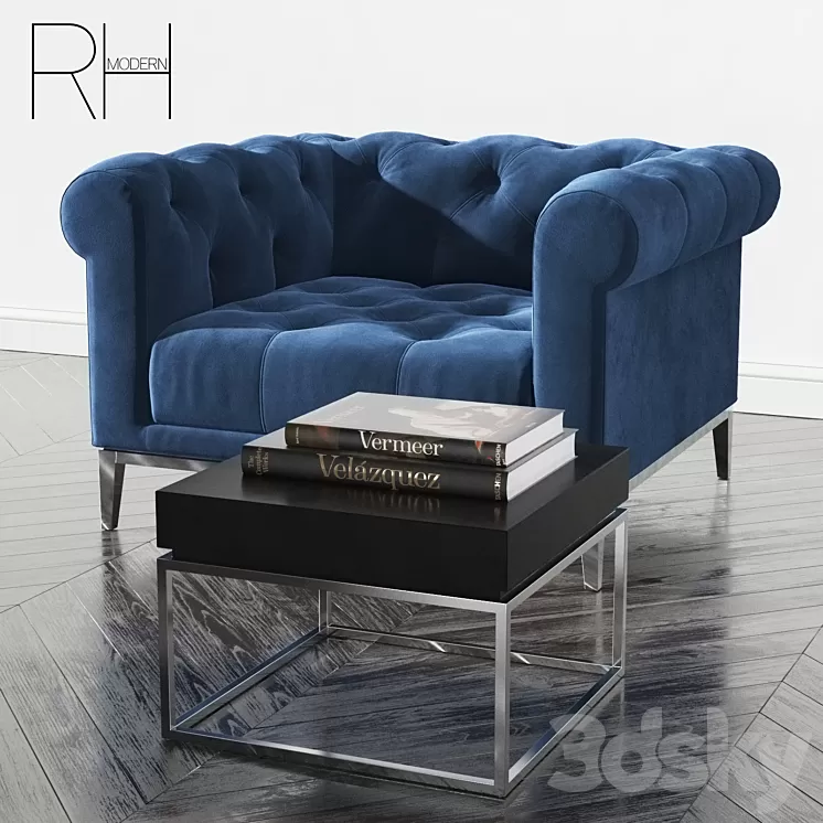 RH_ITALIA CHESTERFIELD FABRIC CHAIR 3D Model