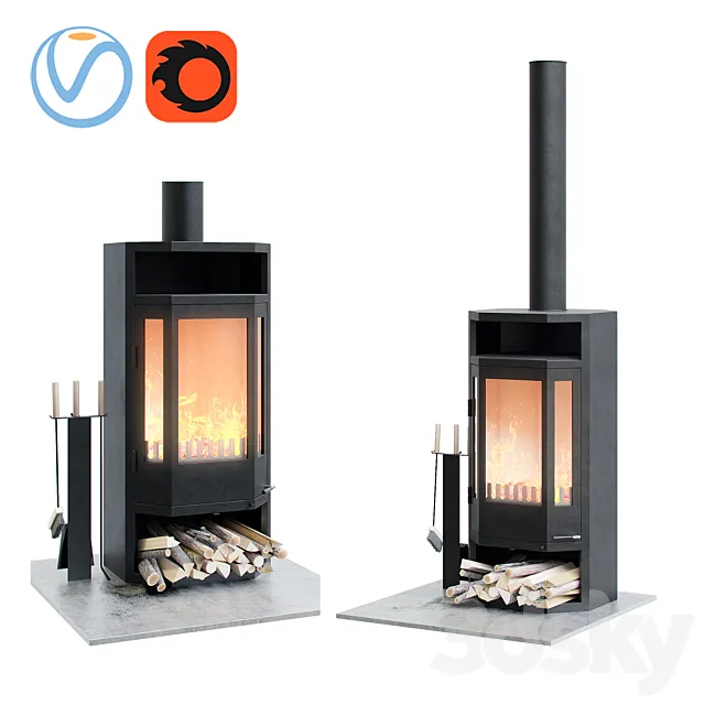 RHINE-burning stove. META 3DModel