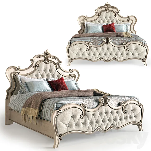 Rhinecliff Upholstered Panel Bed 3D Model