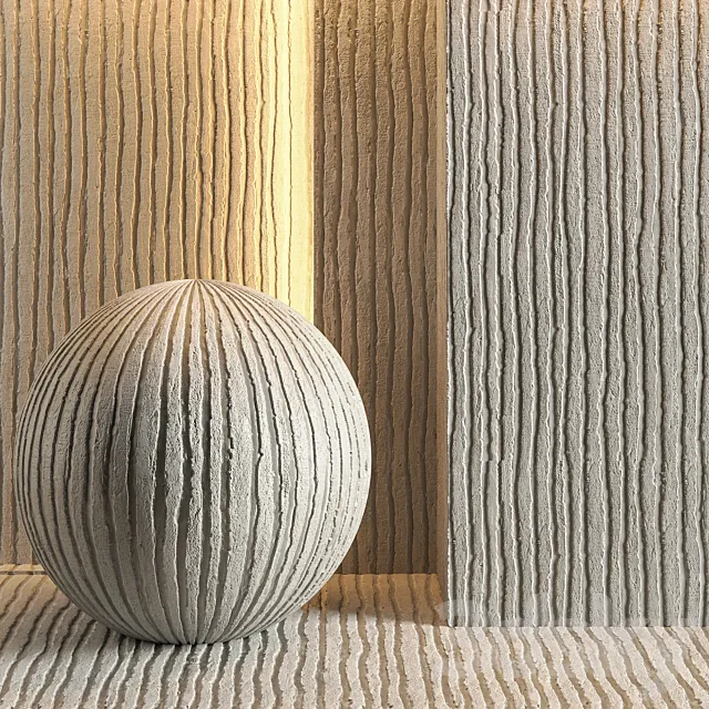 Ribbed wall plaster 3D Model