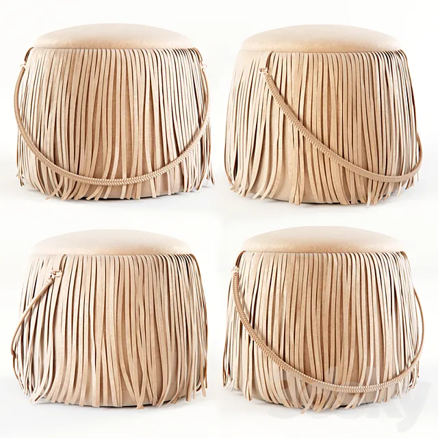 RIBBON FRINGE POUF 3D Model