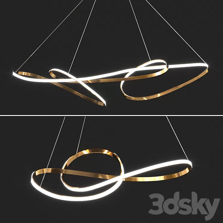 Ribbon Led ceiling light 3D Model Free