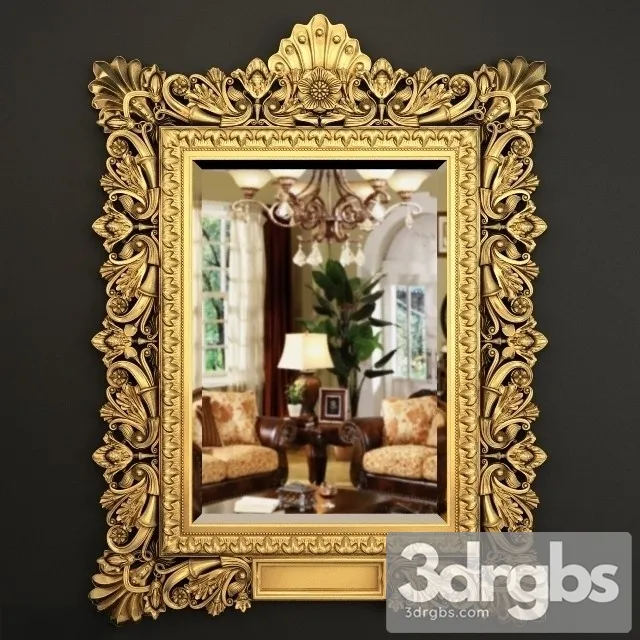 Richly Carved Gilt Frame 3D Model Free