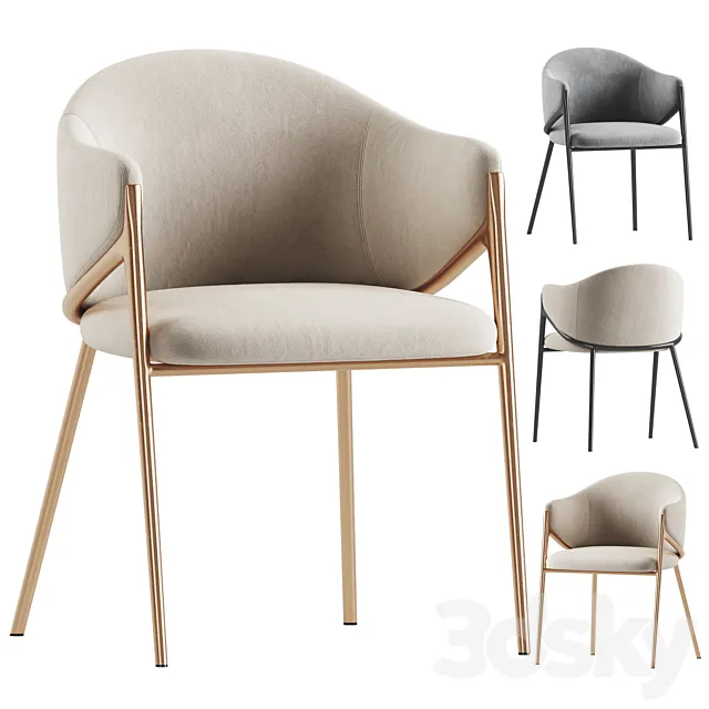 Richmond Gwen Chair Khaki Velvet 3D Model