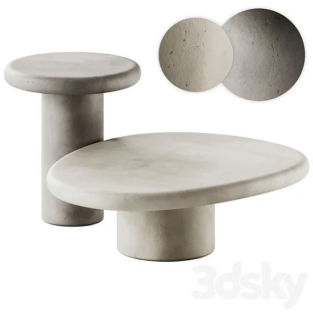 Richmond Interiors Bloomstone Coffee and Side Table 3D Model