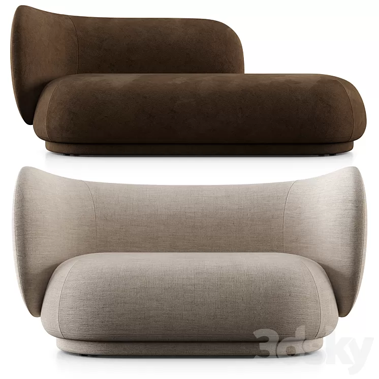Rico Divan And 2 Seat Sofa By Ferm Living 3D Model Free