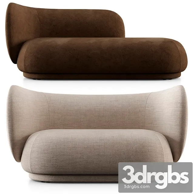 Rico divan and 2 seat sofa by ferm living