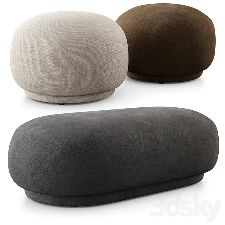 Rico Pouf And Ottoman By Ferm Living 3D Model Free