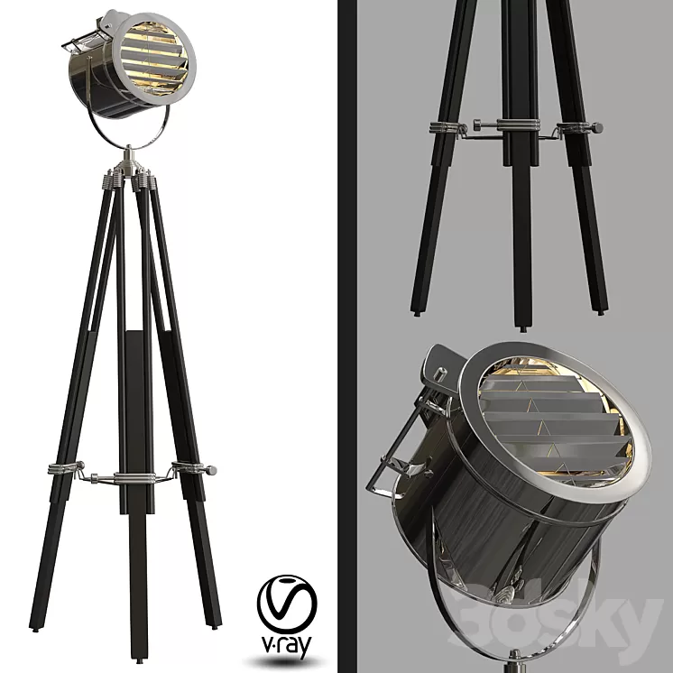 Riflettore floor standing light 3D Model