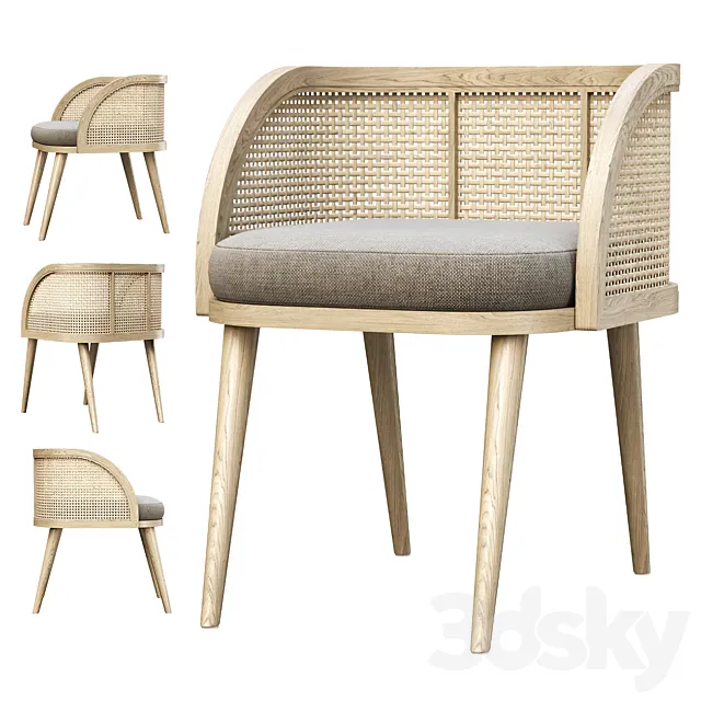 Rimma rattan dining chair DR77 _ Rattan dining chair 3D Model