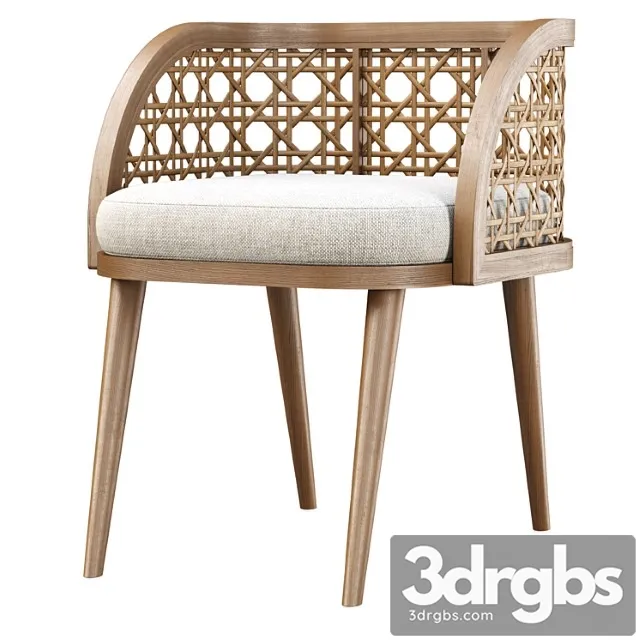 Rimma Rattan Dining Chair Ds66 Obedennoe Kreslo 3D Model Free