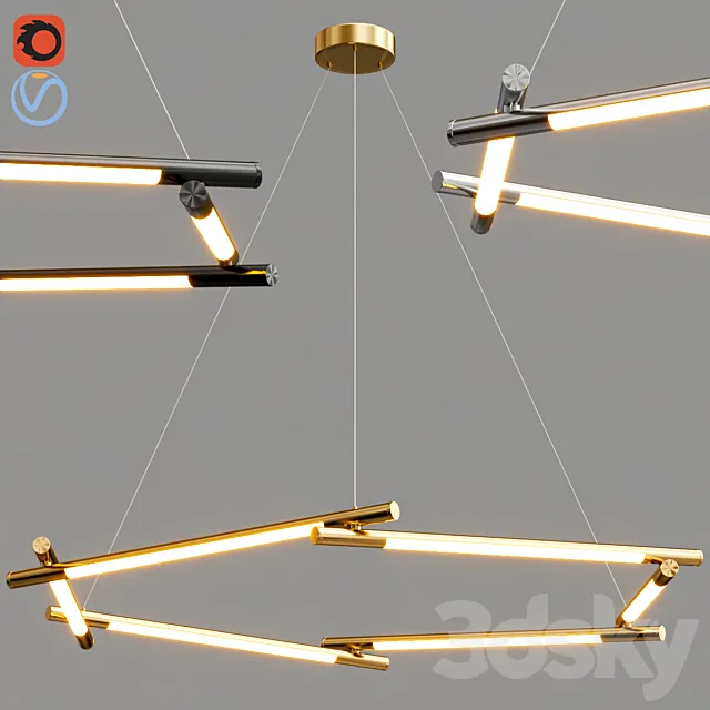 RING FORMATION CHANDELIER 3D Model