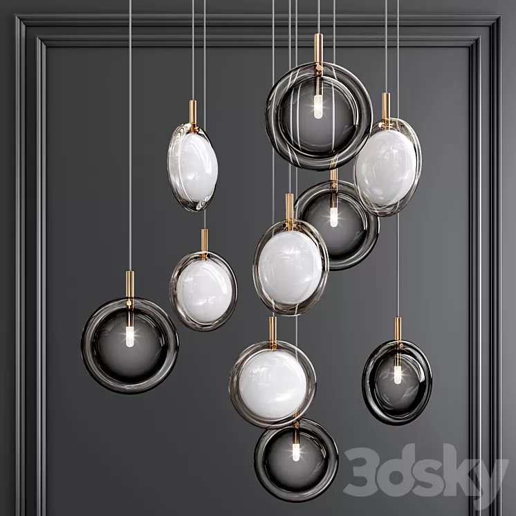 Ring Glass Art Chandelier01 3D Model