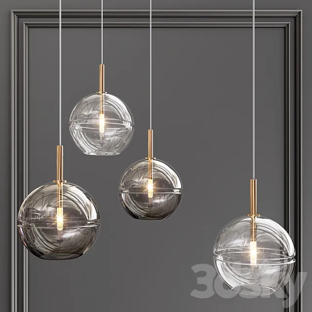 Ring Glass Art Chandelier02 3DModel