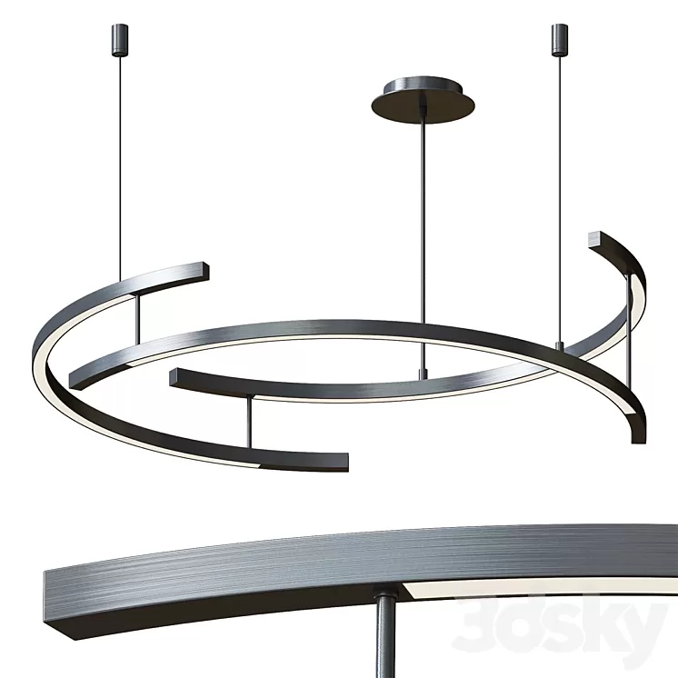 Ring Line Modern Chandelier 3D Model