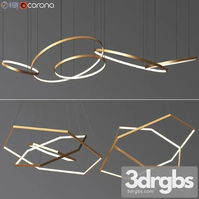 Ring & octane chandelier collection 3D Model Free