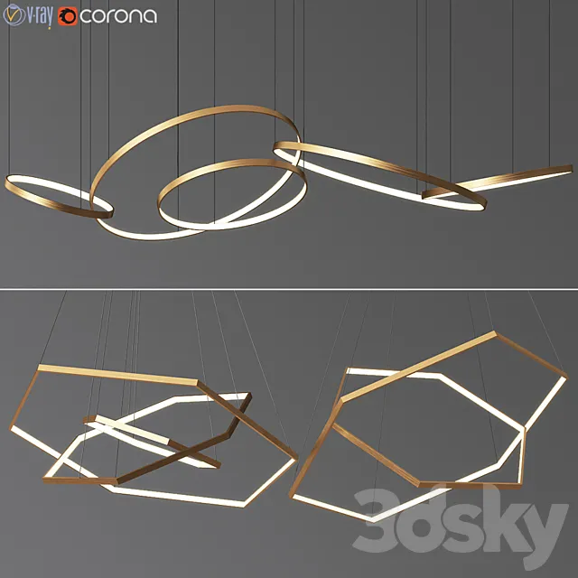 Ring & Octane Chandelier Collection 3D Model
