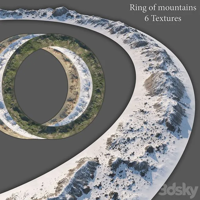 Ring of mountains + 6 Textures 3D Model