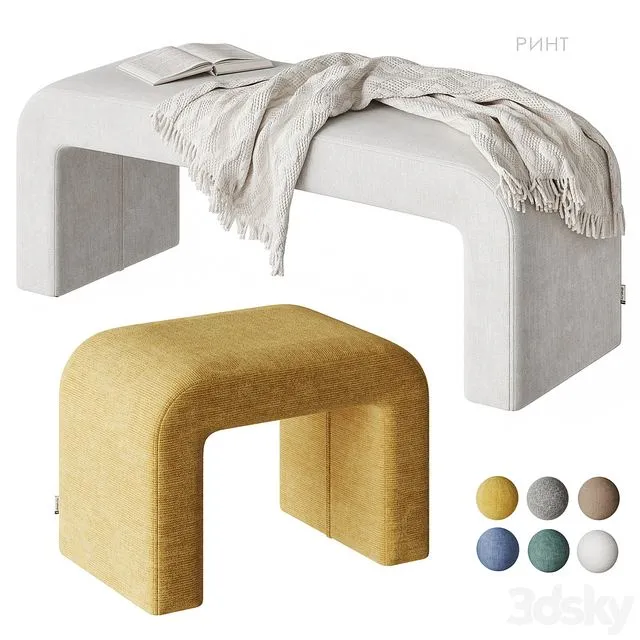 Rint pouf bench divan.ru 3D Model