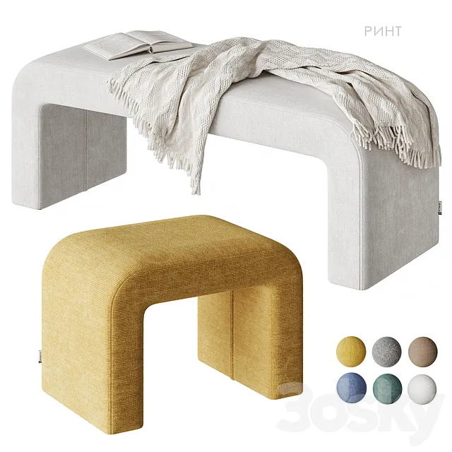 Rint pouf bench divan.ru 3D Model