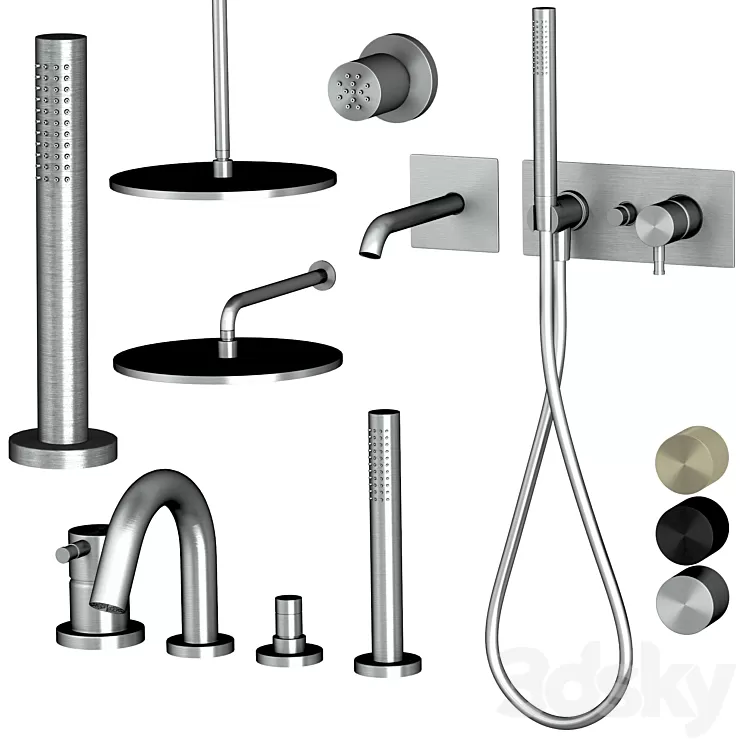 Ritmonio Set 2 Diametro35 Inox 3D Model