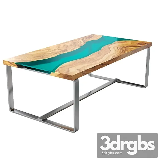 River Olive Wood Table 3D Model Free