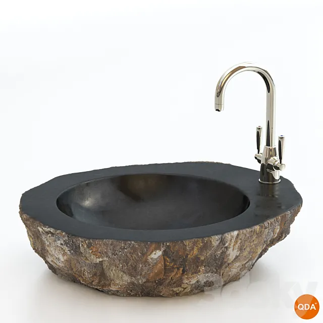 River Rock Wash Basin 3 3D Model