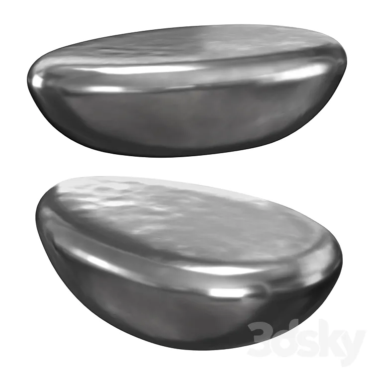 River Stone Coffee Table 3D Model Free