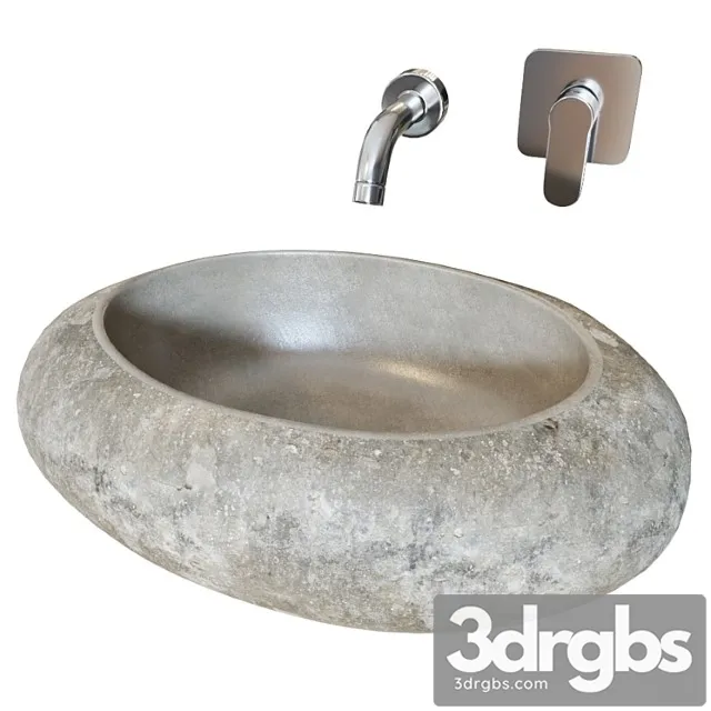 River Stone Sink 3D Model Free