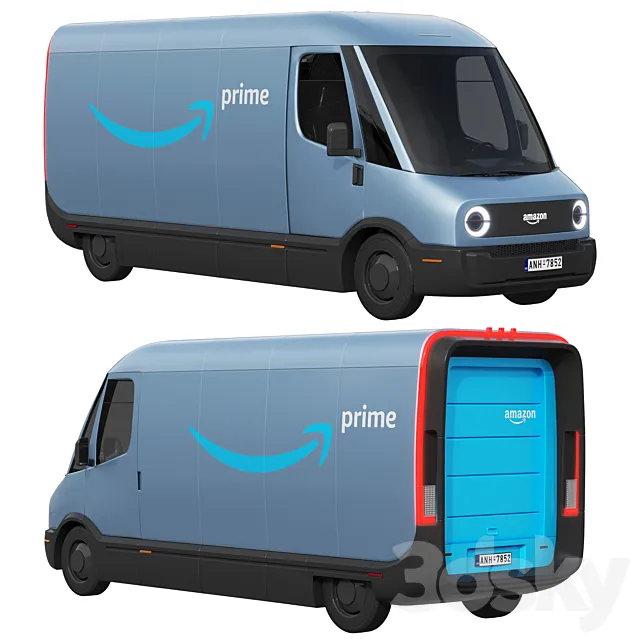 Rivian Amazon delivery van 3D Model