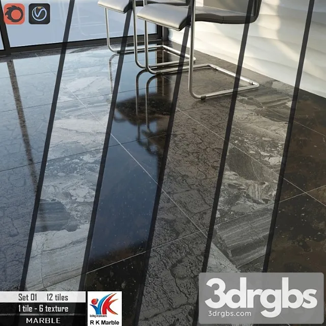 Rk marble set 01 3D Model Download