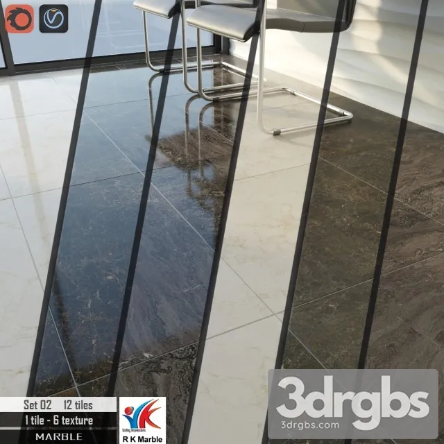 RK Marble Set 02 3D Model Free