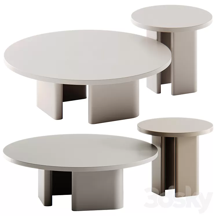 RO.ND Colored Coffee Table by DE.CI 3D Model Free